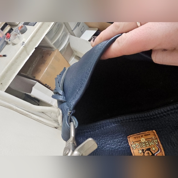 Tribe America Navy Blue Leather Concho Clip Bag & Crossbody Purse - Picture 6 of 9